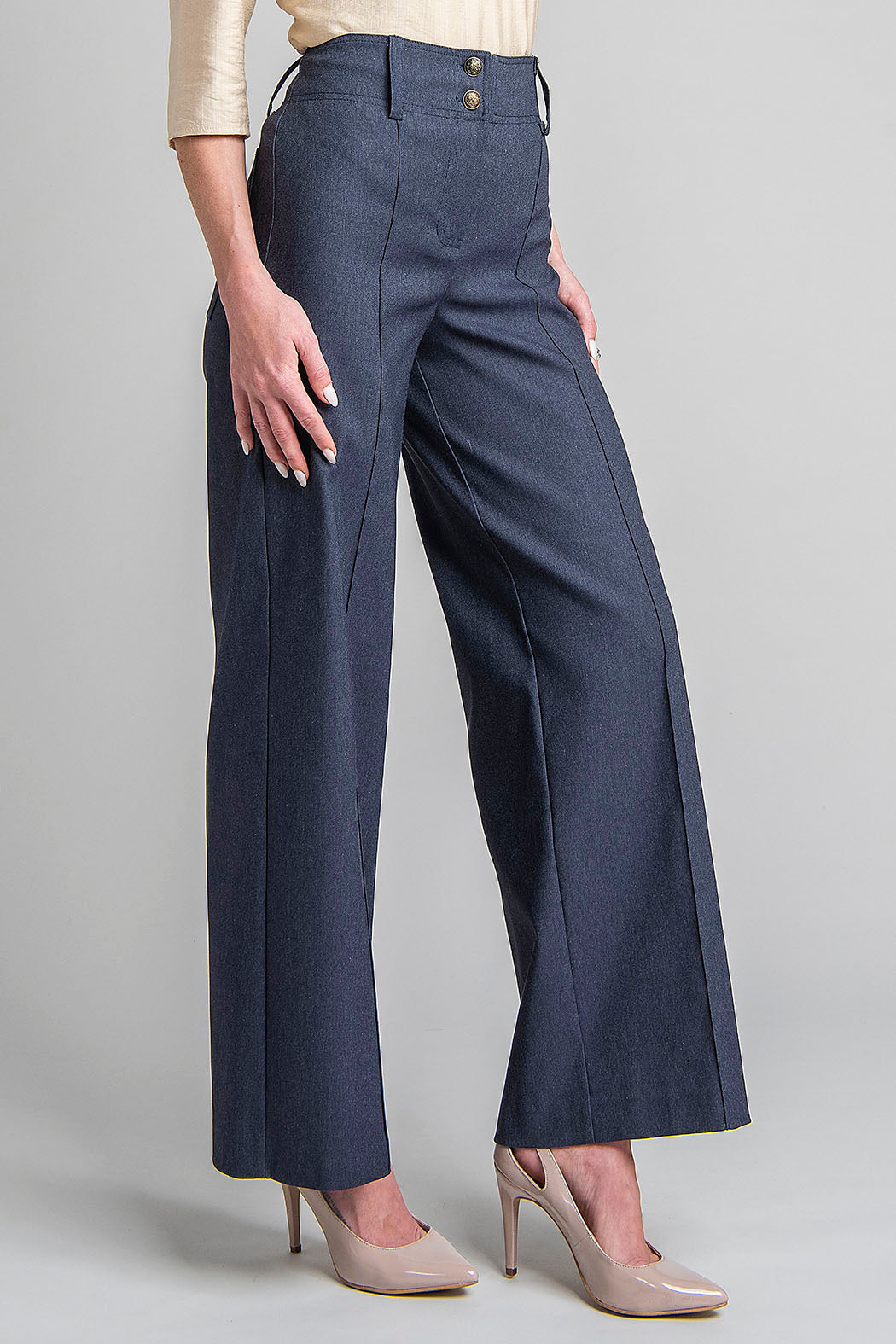 Pantalon Corte Amplio Con Pinzas