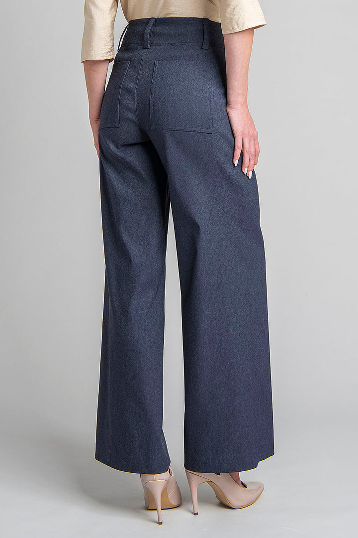Pantalon Corte Amplio Con Pinzas