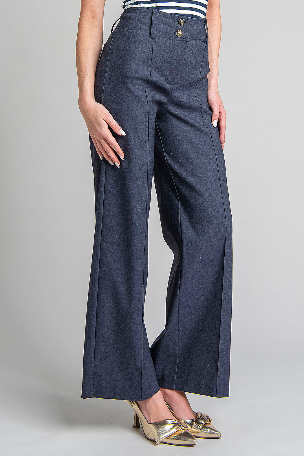 Pantalon Corte Amplio Con Pinzas