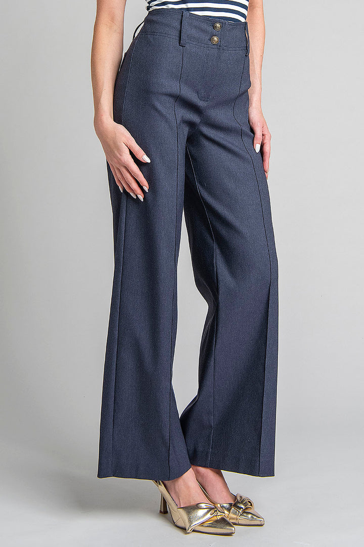 Pantalon Corte Amplio Con Pinzas