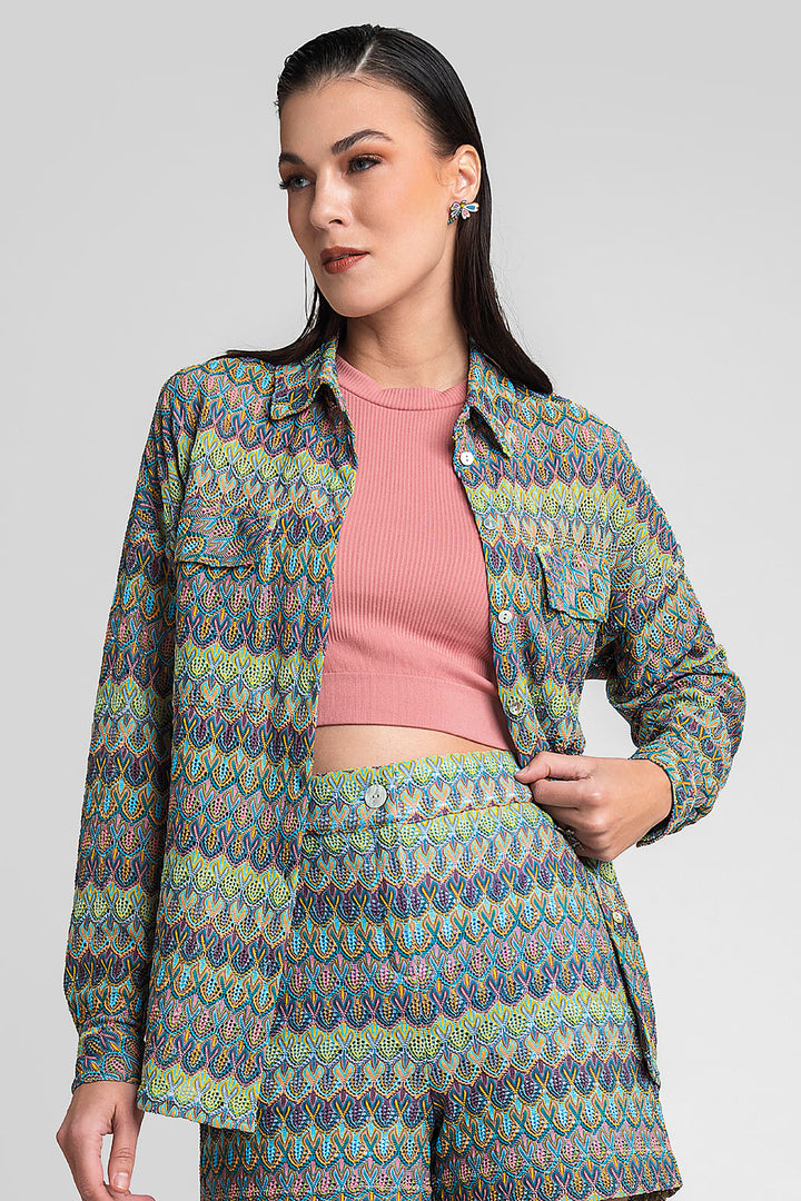 Blusa Camisera Estampada