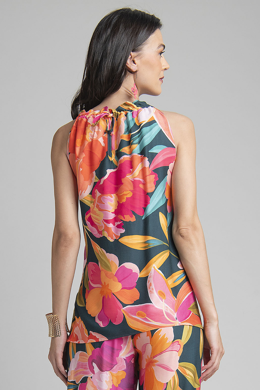 Blusa Halter Con Estampado Floral