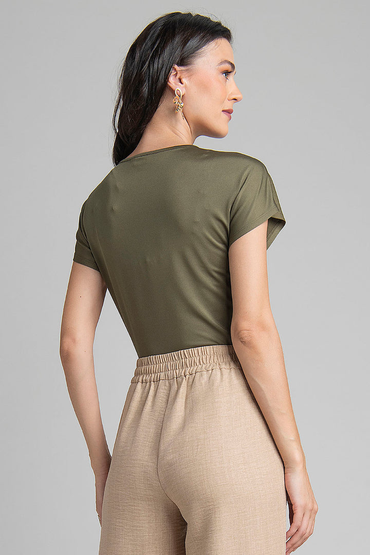 Blusa De Manga Corta Con Estampado