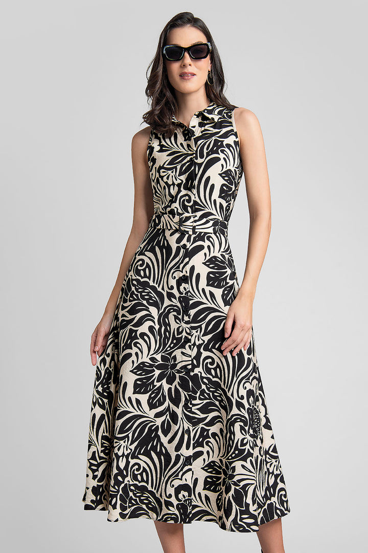 Vestido Estampado Sin Mangas