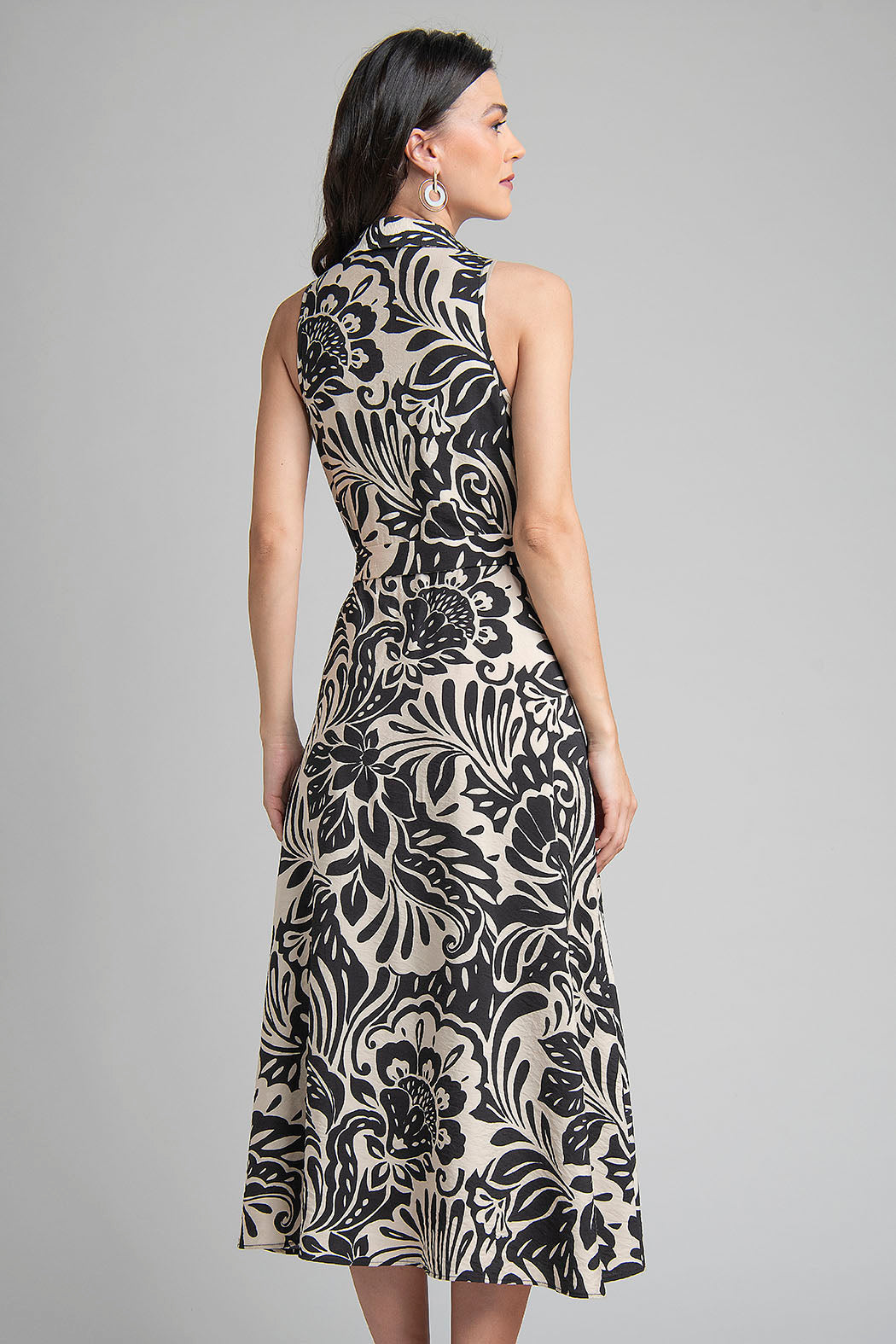 Vestido Estampado Sin Mangas