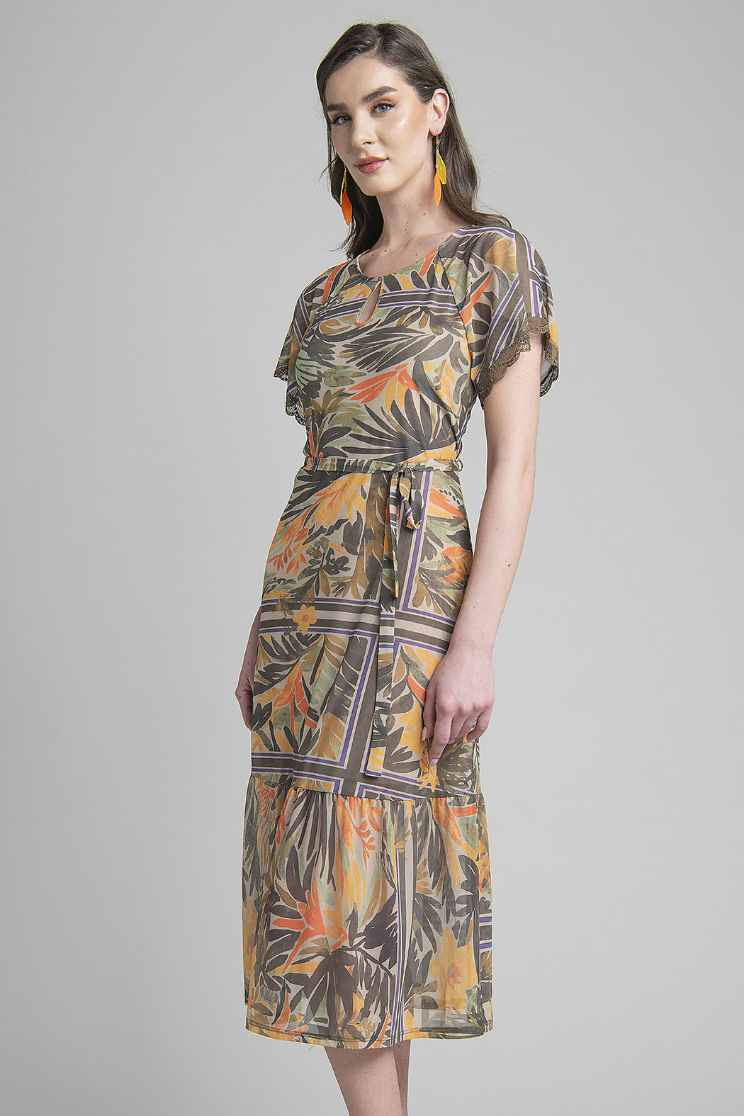 Vestido Mesh Con Estampado Floral