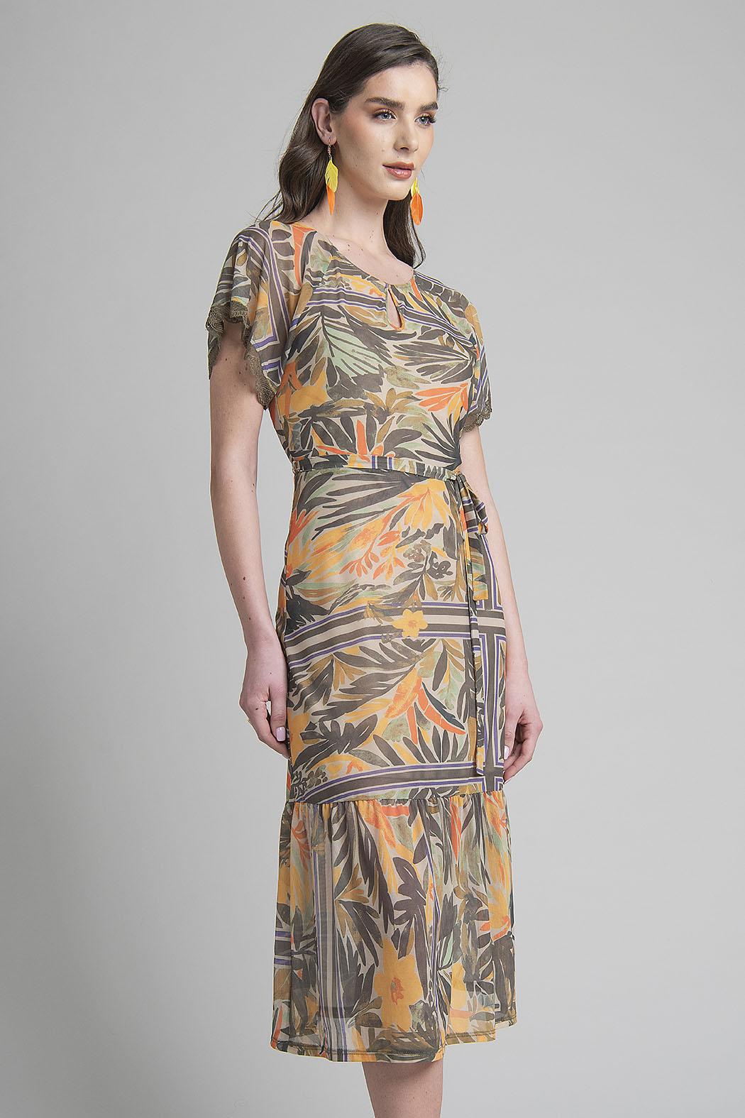 Vestido Mesh Con Estampado Floral
