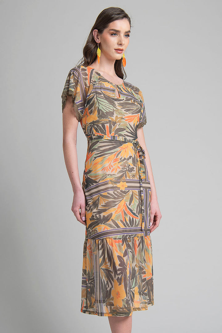 Vestido Mesh Con Estampado Floral