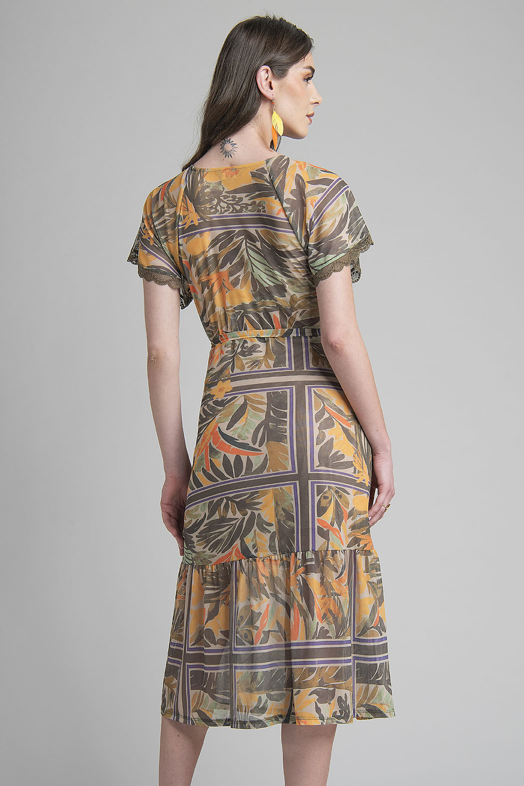 Vestido Mesh Con Estampado Floral