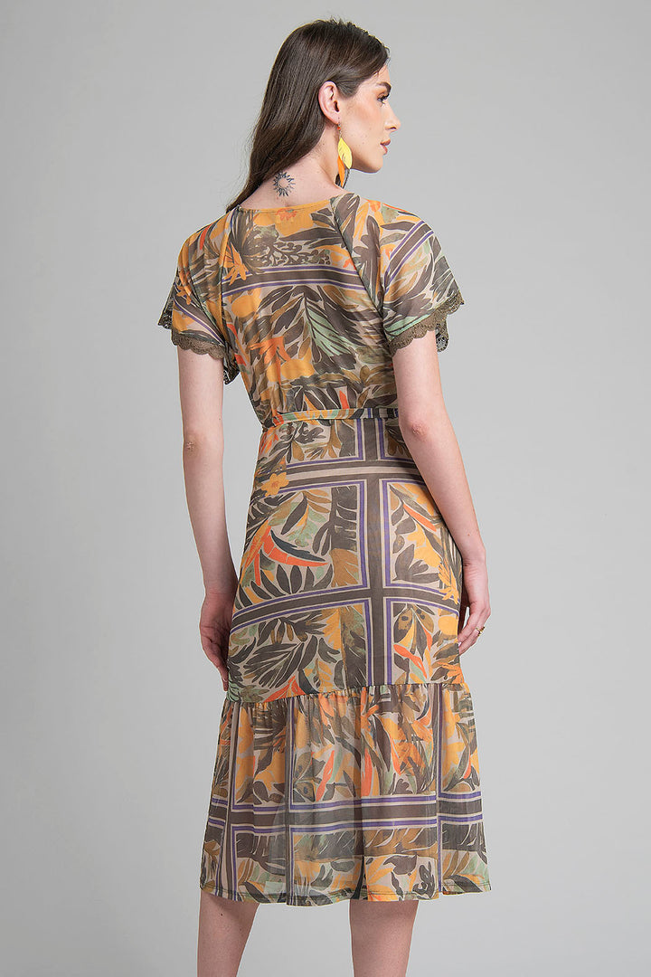 Vestido Mesh Con Estampado Floral