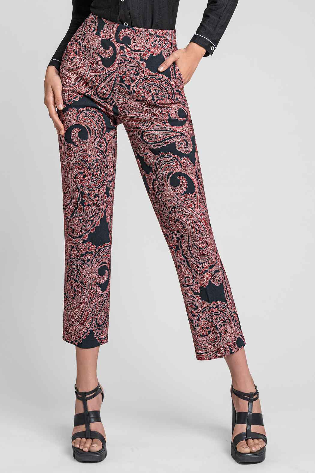 Pantalon Estampado Corte Recto