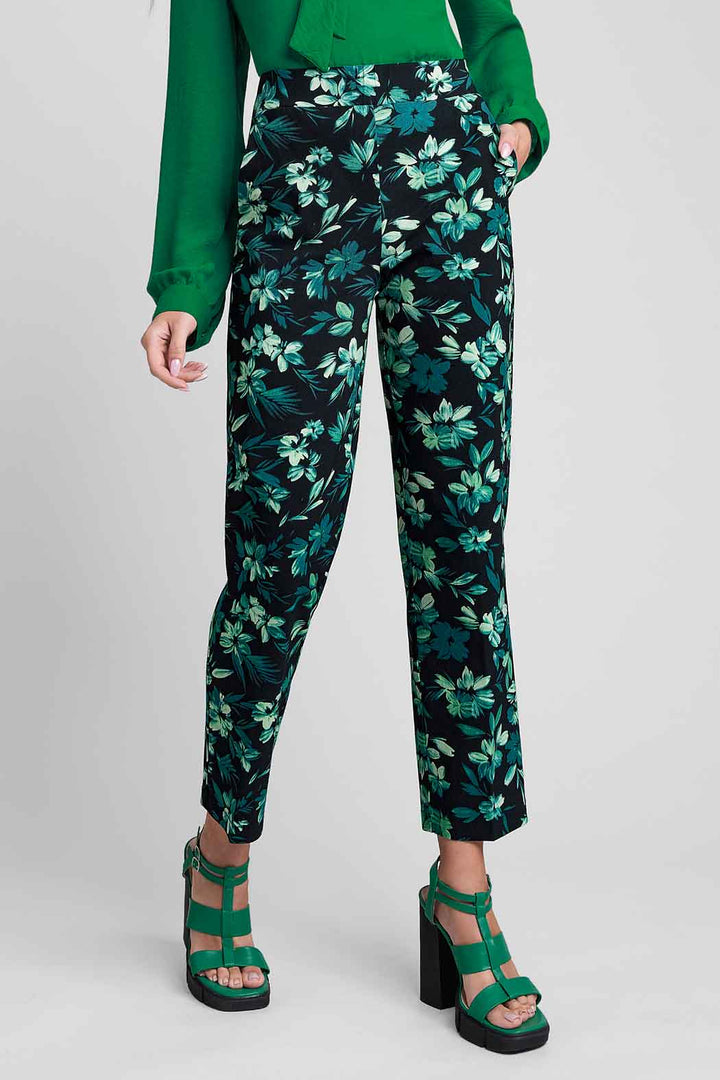 Pantalon Estampado Floral Corte Recto