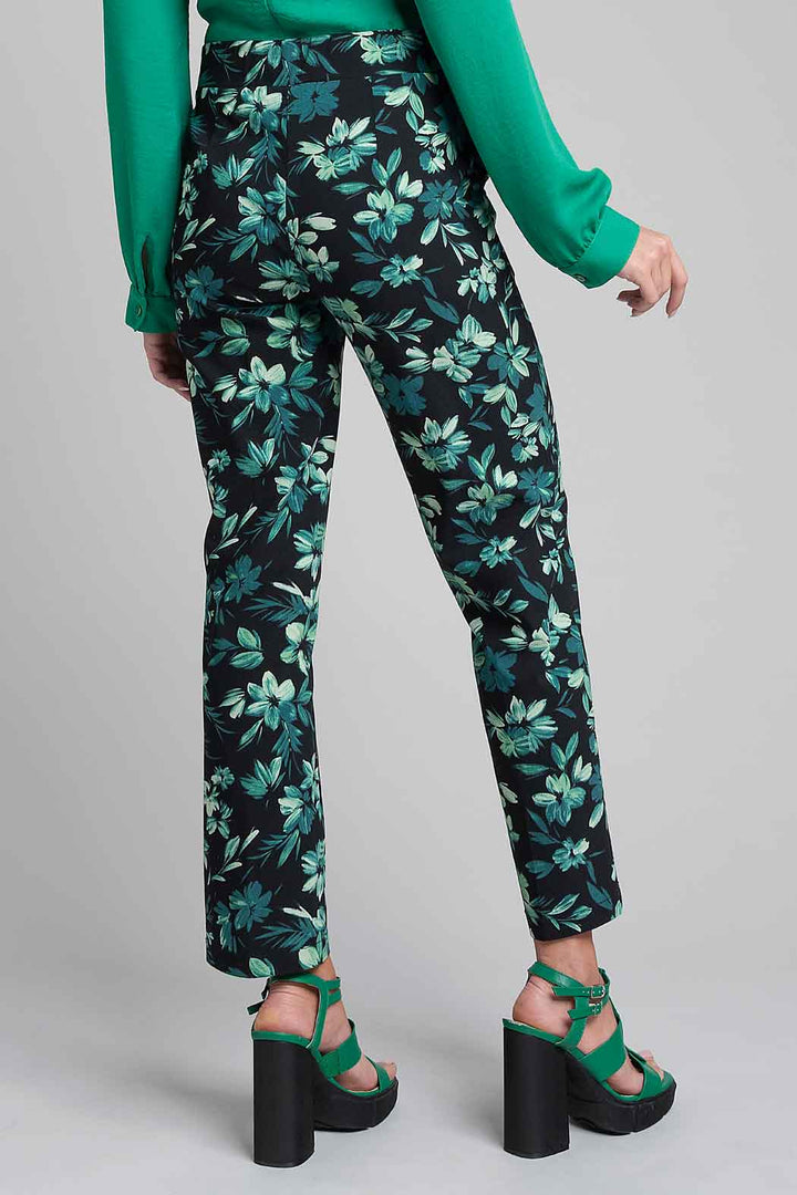 Pantalon Estampado Floral Corte Recto