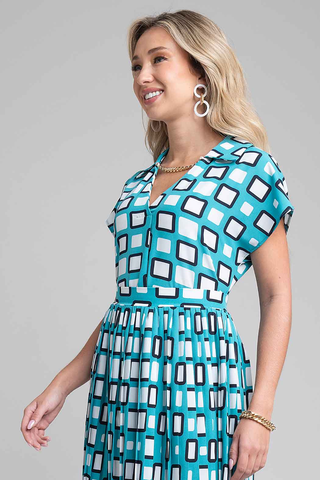 Blusa Estampada Con Manga Corta