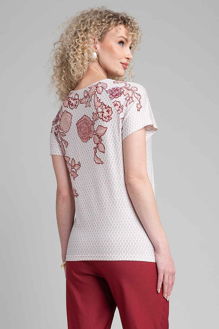 Blusa Estampada Con Manga Corta