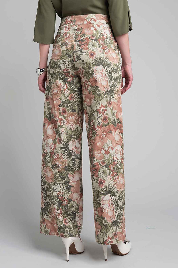Pantalon Corte Recto Con Estampado Floral