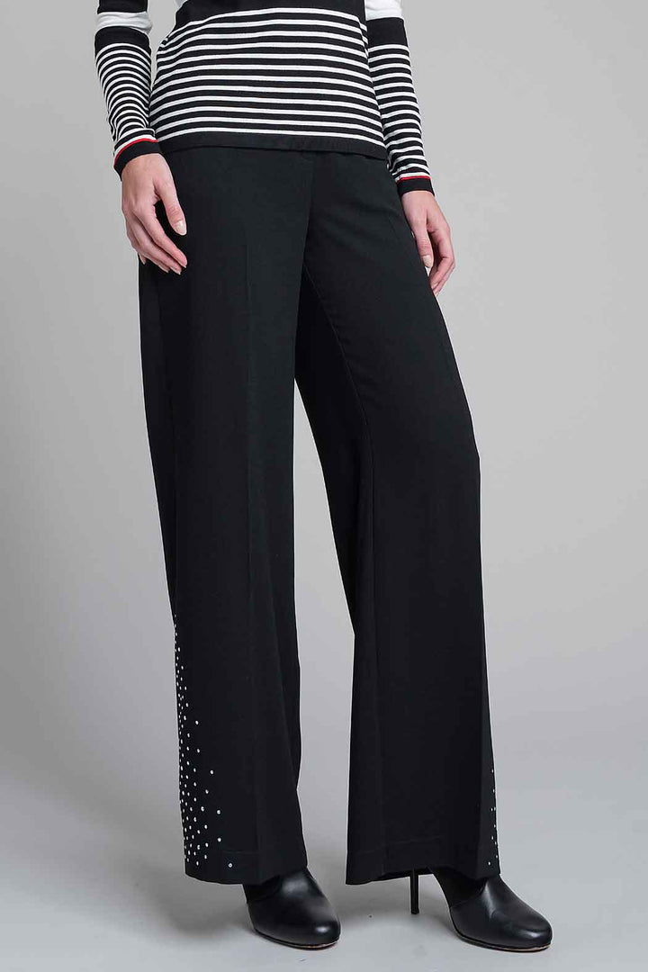 Pantalon Corte Recto Con Brillos