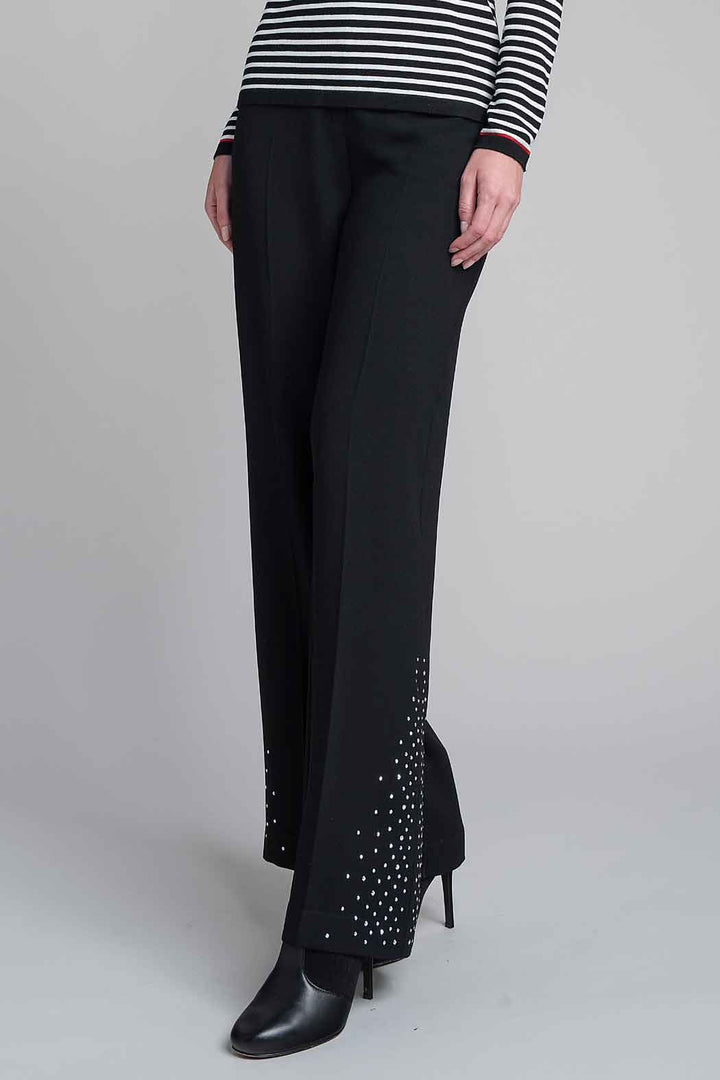 Pantalon Corte Recto Con Brillos