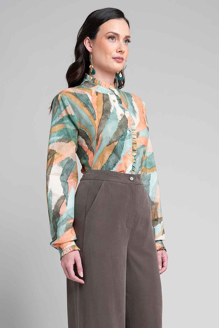 Blusa Con Manga Larga Estampada