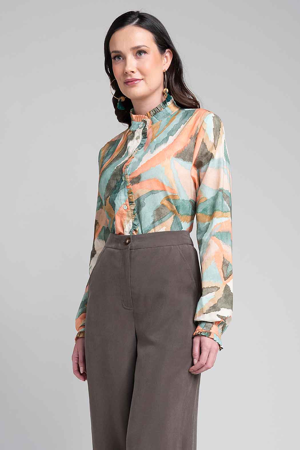 Blusa Con Manga Larga Estampada