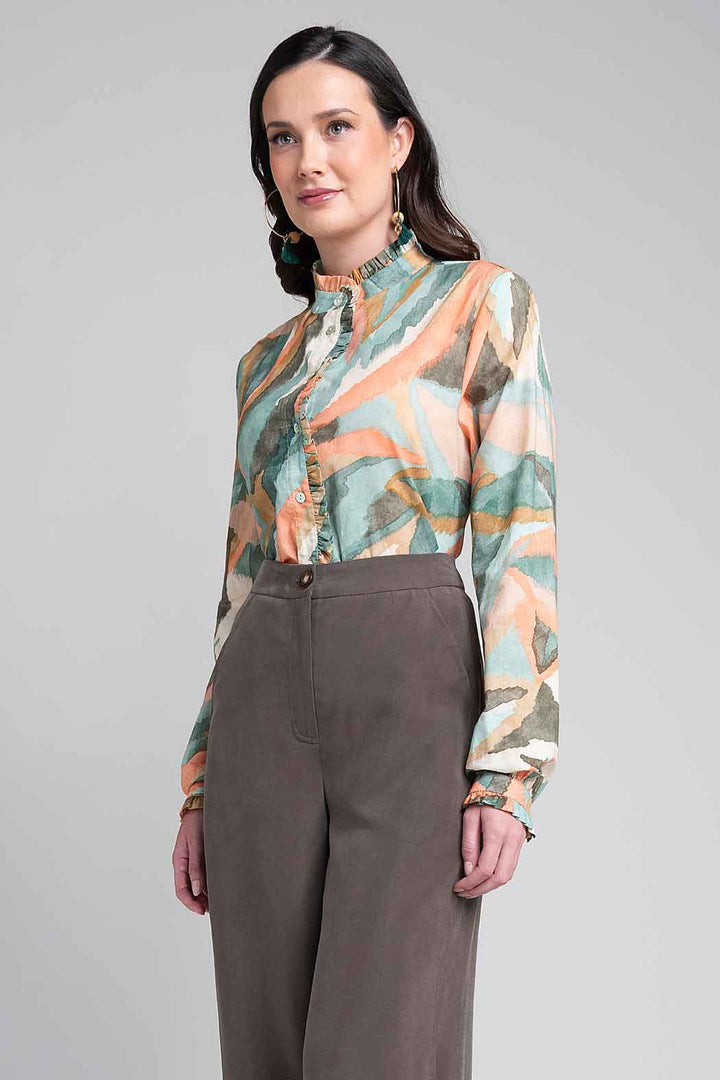 Blusa Con Manga Larga Estampada