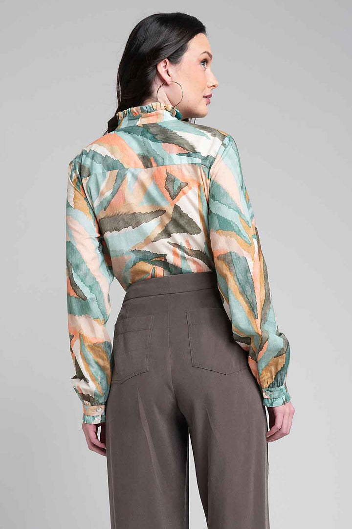 Blusa Con Manga Larga Estampada