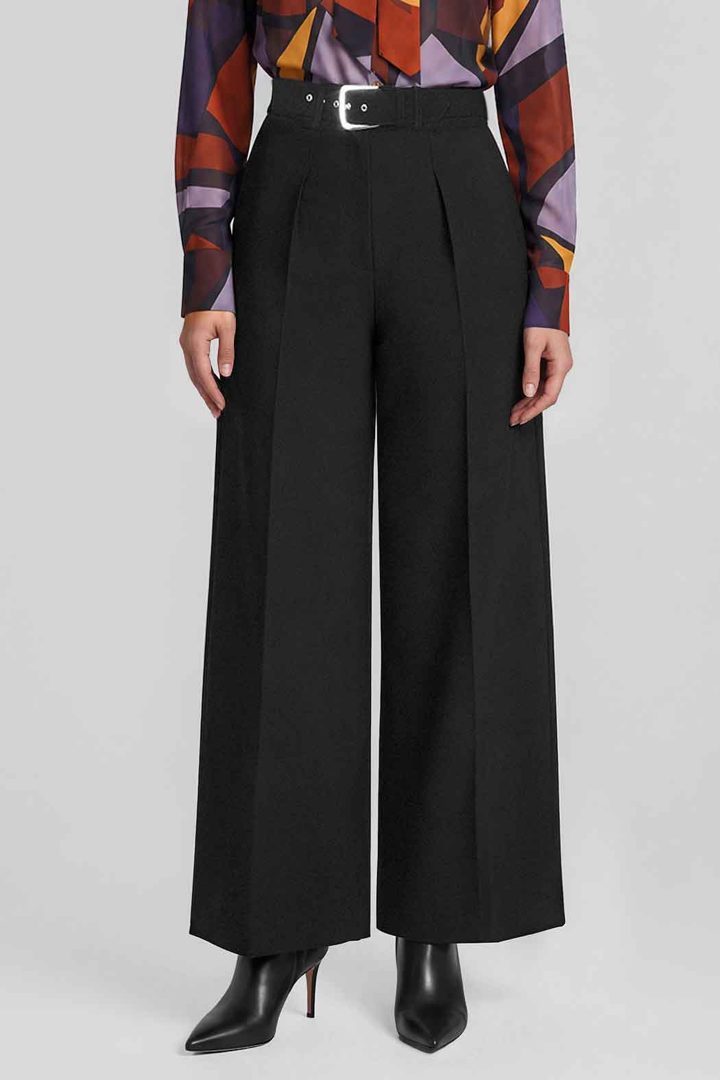 Pantalon Corte Amplio Con Cinturon