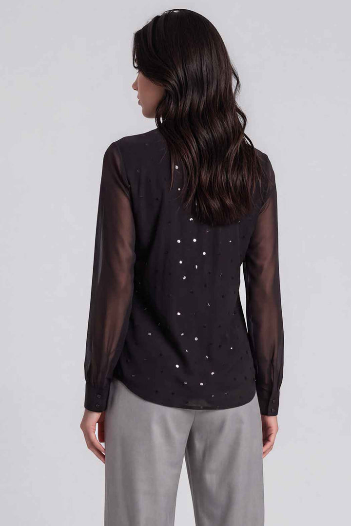 Blusa Con Brillos De Manga Larga