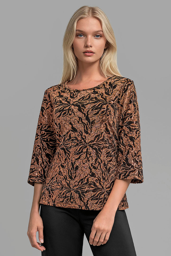 Blusa Con Estampado De Brillos