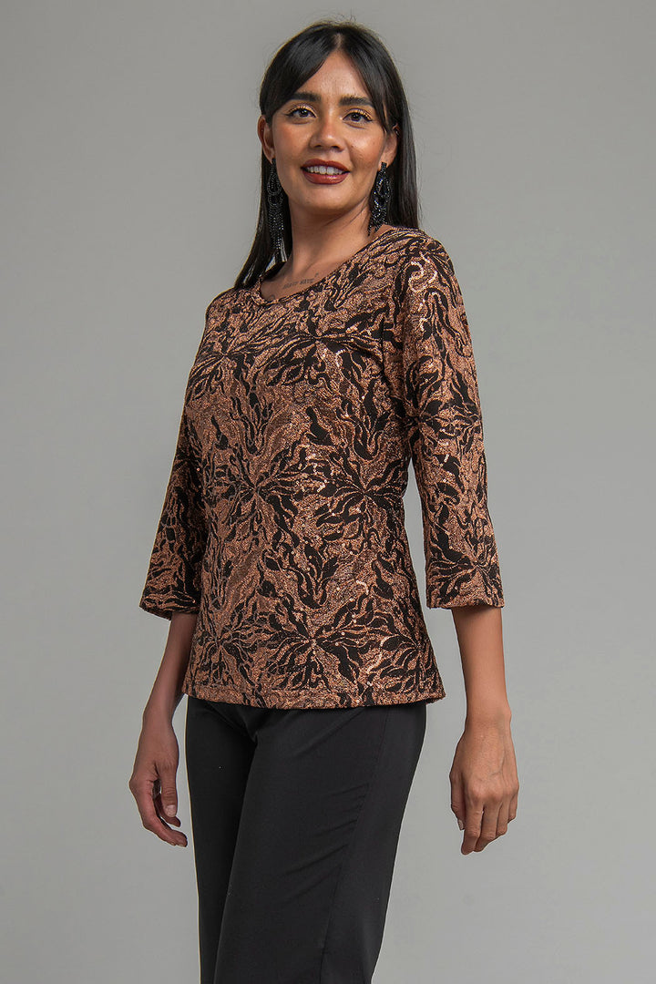 Blusa Con Estampado De Brillos
