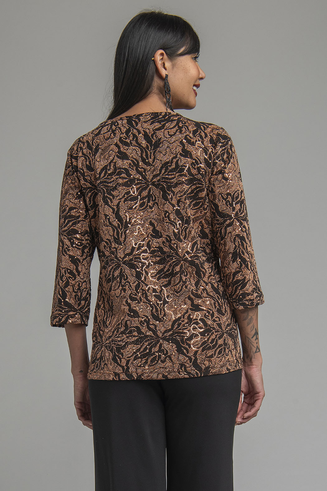 Blusa Con Estampado De Brillos