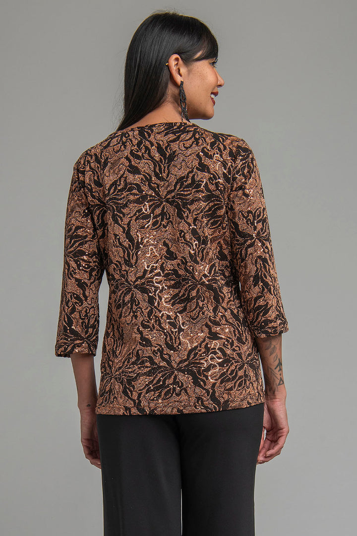Blusa Con Estampado De Brillos