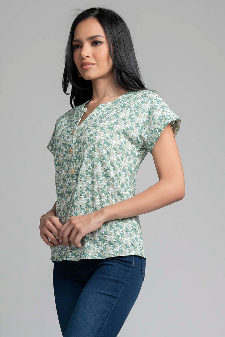 Blusa Con Estampado De Flores