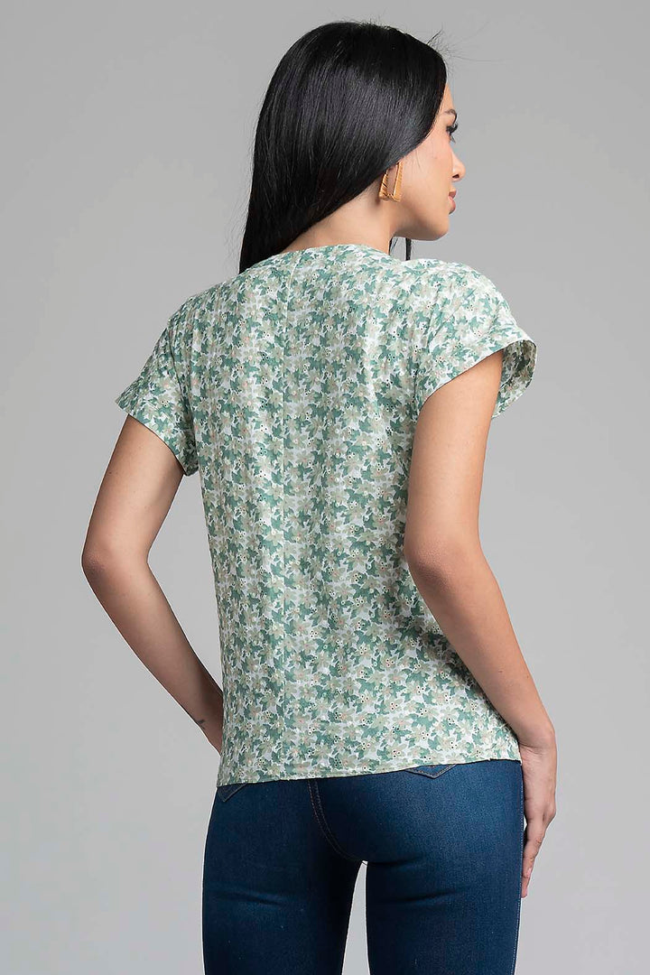 Blusa Con Estampado De Flores