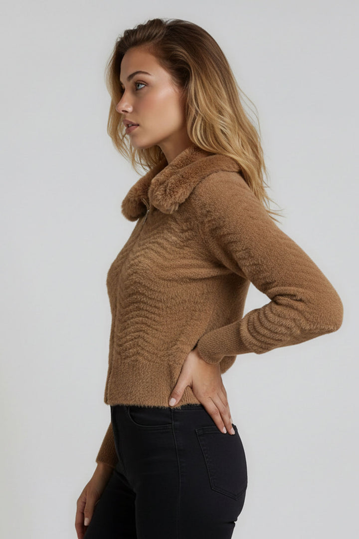 Sueter Con Cuello De Peluche