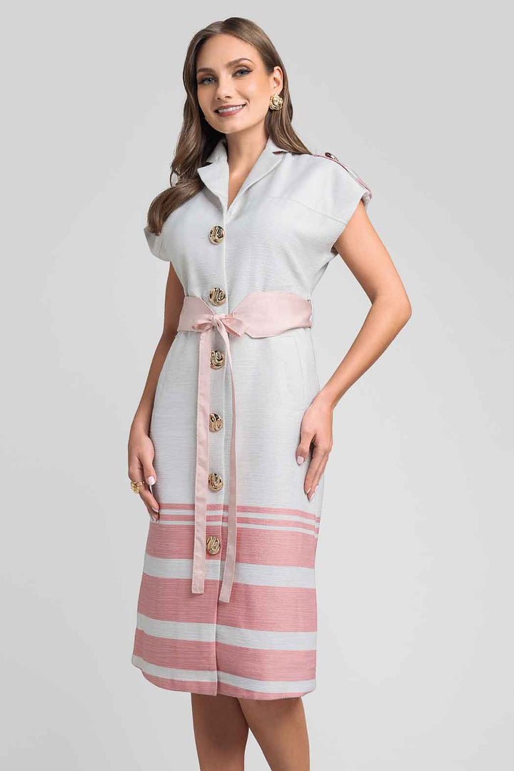 Vestido Camisero Con Manga Japonesa
