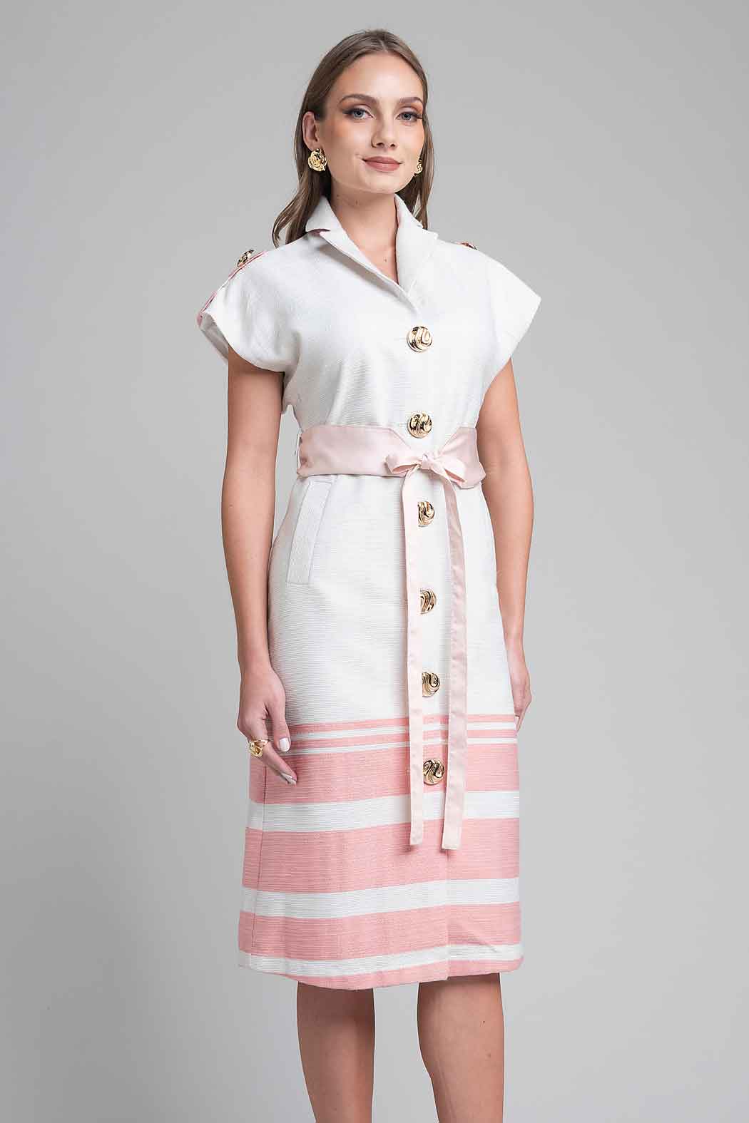 Vestido Camisero Con Manga Japonesa
