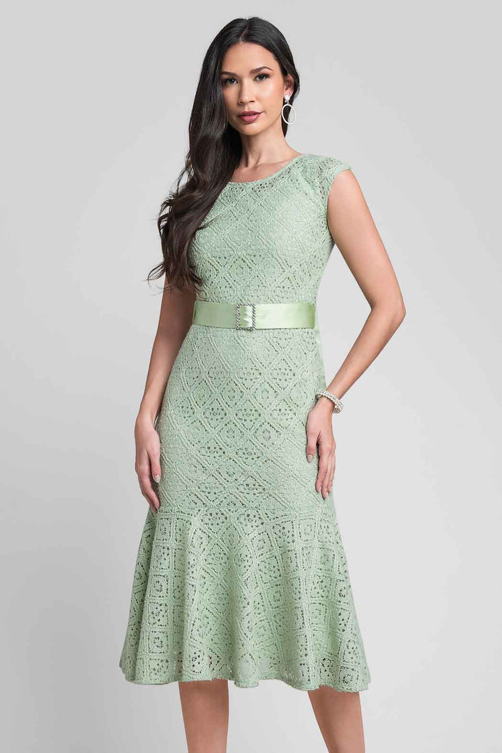 Vestido Crochet Con Cinturon
