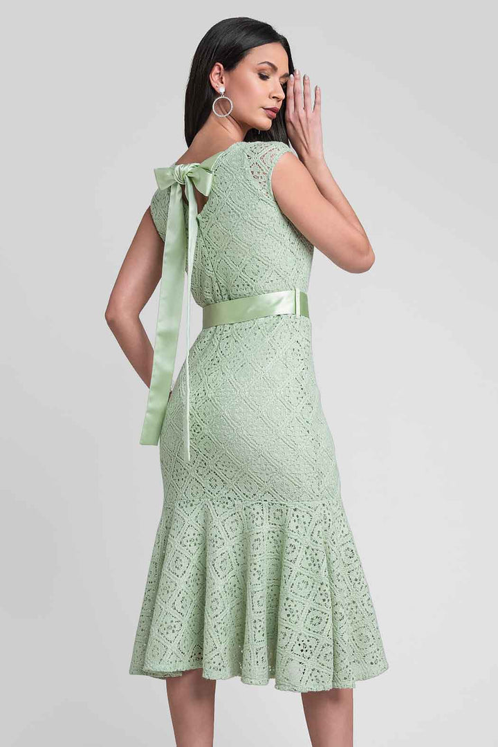 Vestido Crochet Con Cinturon