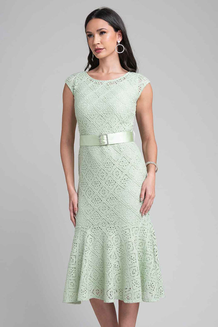 Vestido Crochet Con Cinturon