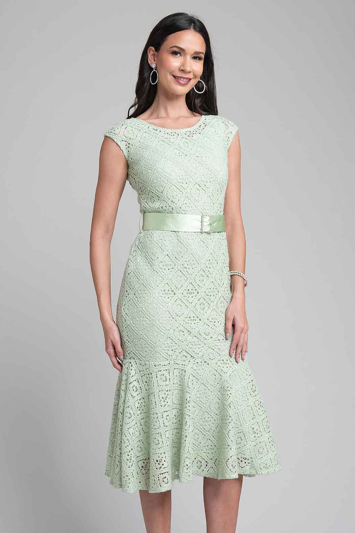 Vestido Crochet Con Cinturon