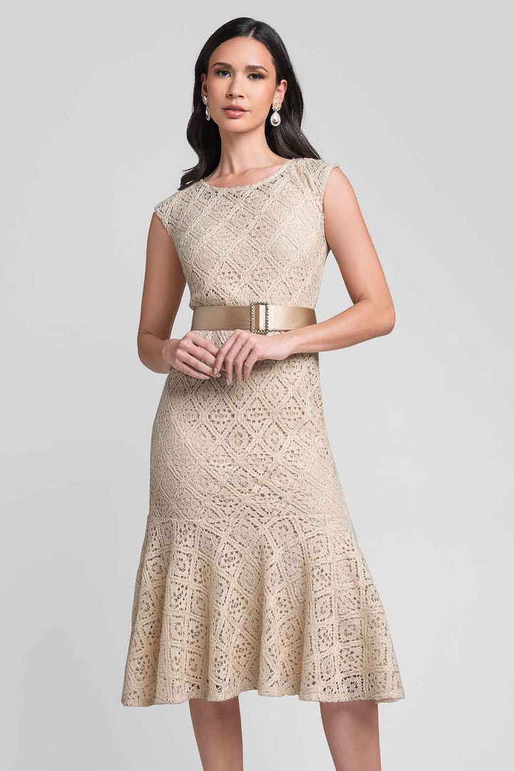 Vestido Crochet Con Cinturon