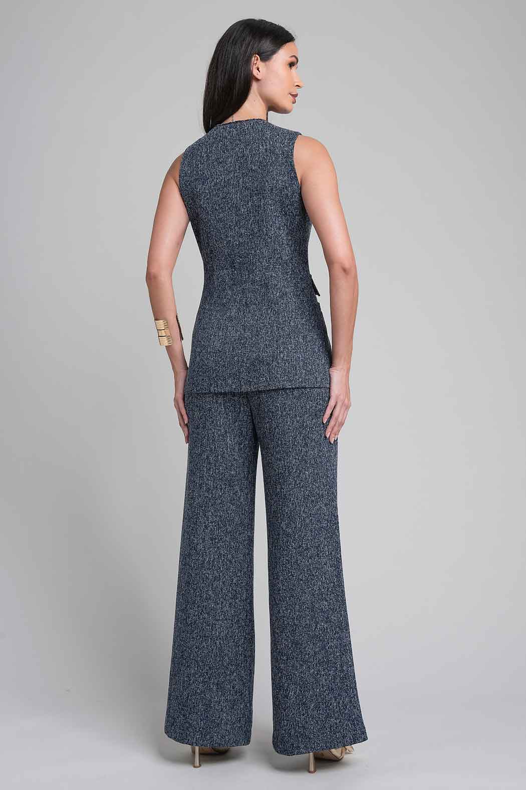 Conjunto De Pantalon Y Chaleco Con Boton Decorativo