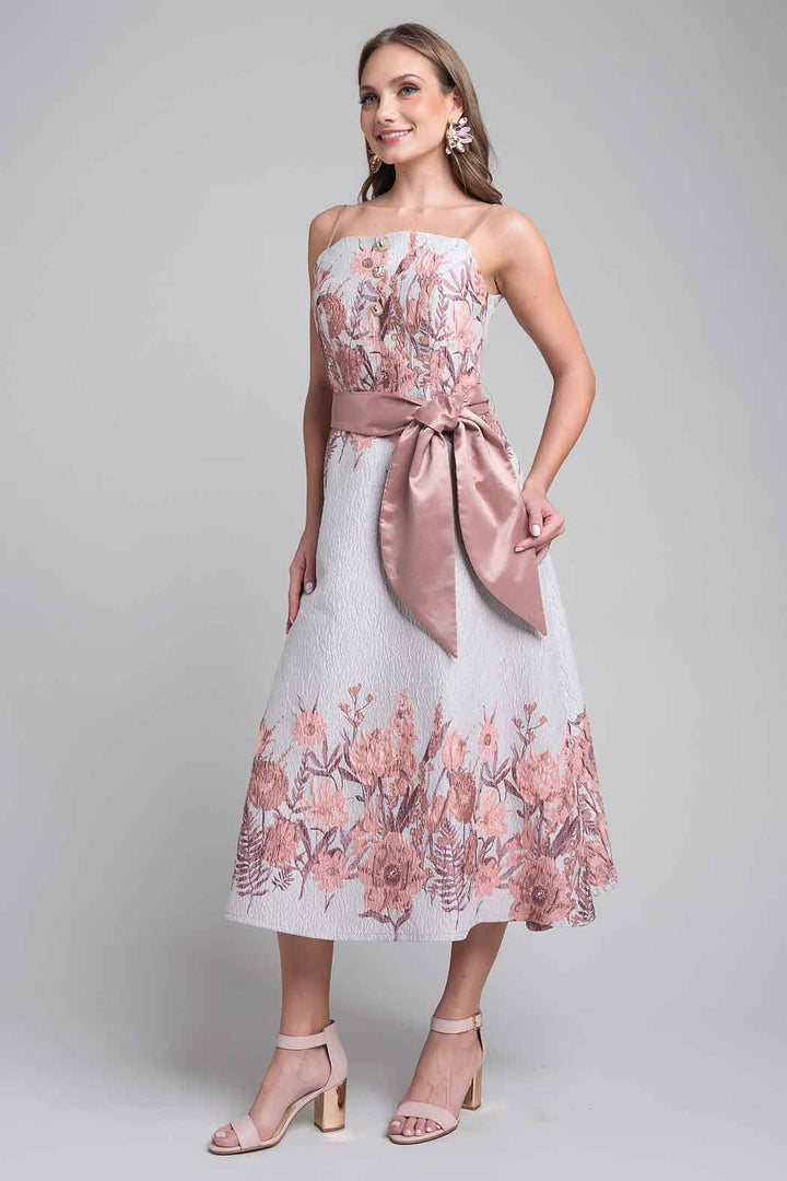 Vestido Midi Con Estampado Floral