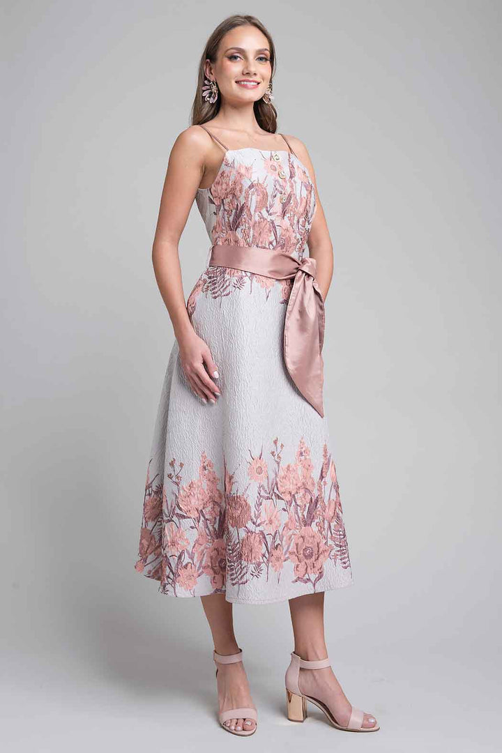 Vestido Midi Con Estampado Floral
