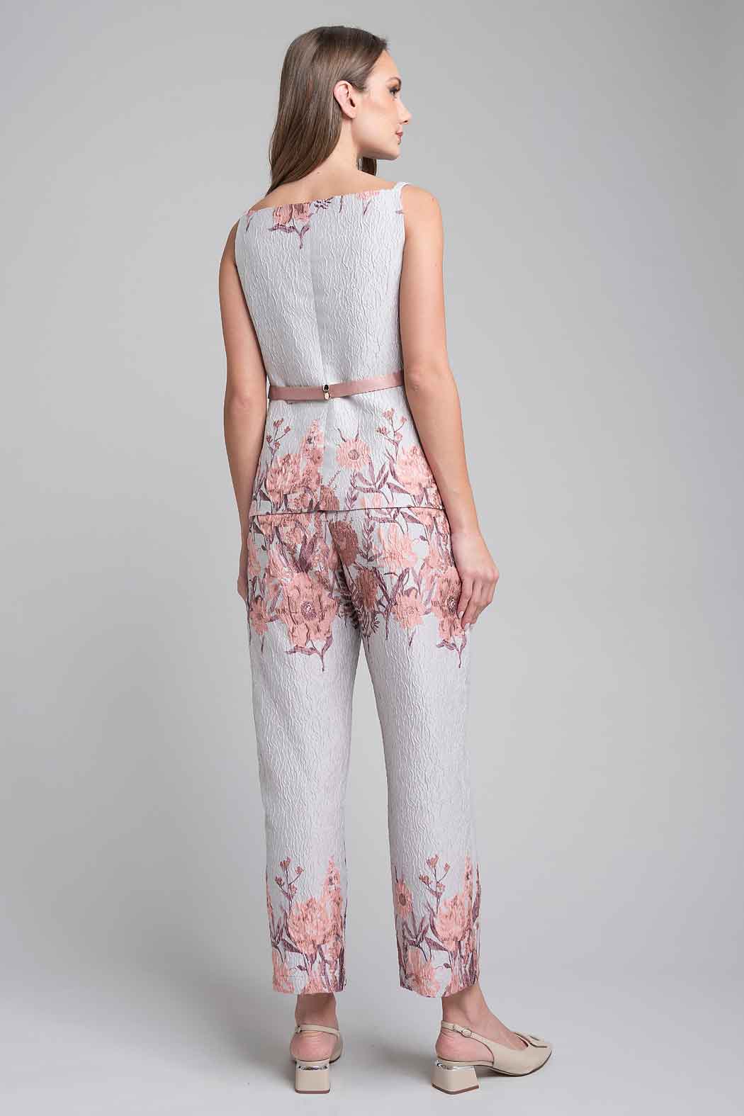 Conjunto De Pantalon Con Chaleco Estampado Floral