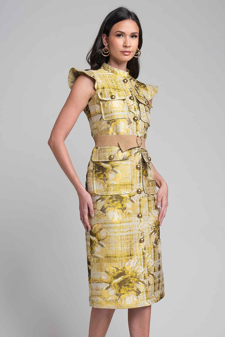 Vestido Camisero Con Bolsas De Parche
