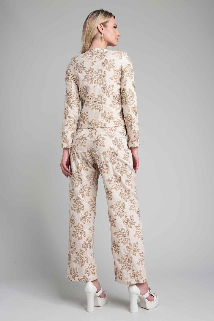 Conjunto De Pantalon Y Chaqueta Con Estampado Bordado