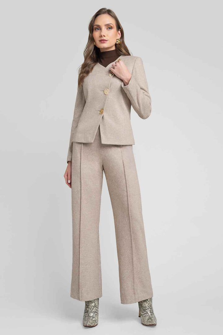 Conjunto De Pantalon Y Saco Con Botones Dorados