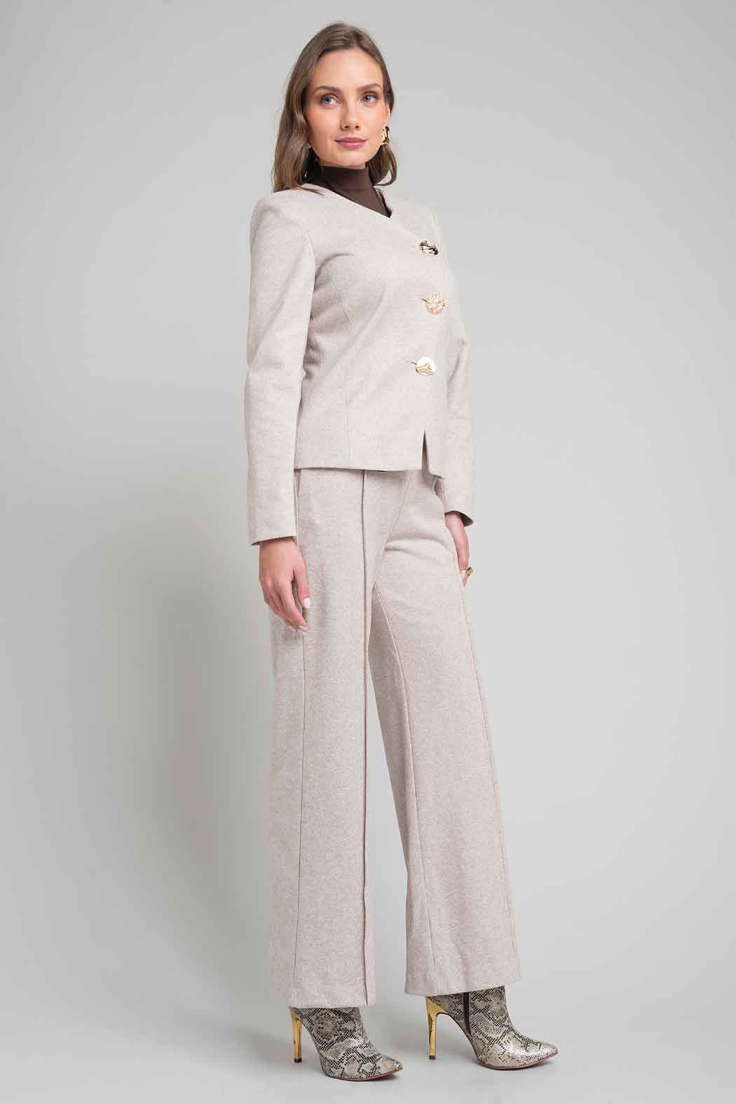 Conjunto De Pantalon Y Saco Con Botones Dorados